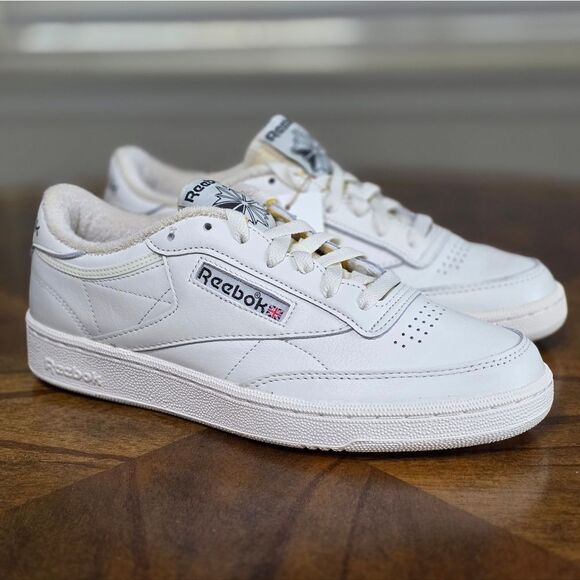 Reebok Club C 85 White Black Leather Shoes Classic Sneakers Women's 10 Brand New - Picture 7 of 16